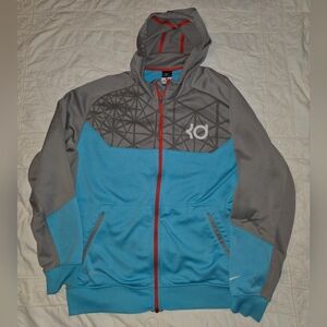 Nike KD Therma-Fit Kevin Durant Zip Up Hoodie Gray Blue Orange OKC Thunder